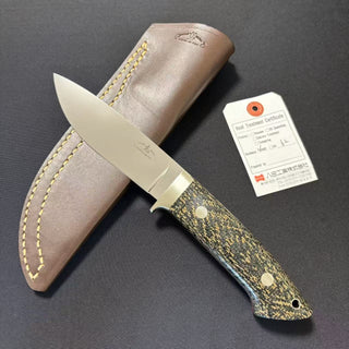 Custom knife ATS34 Mirrored Micarta 120mm