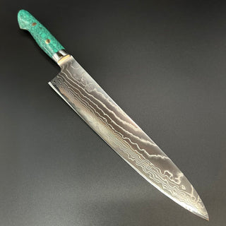 Gyuto CoSP Damascus Turquoise Western