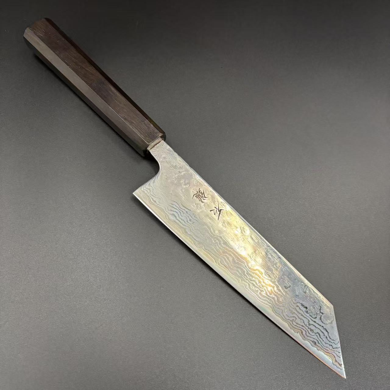 Bunka 440C Damascus Tsuchime Ebony 170mm