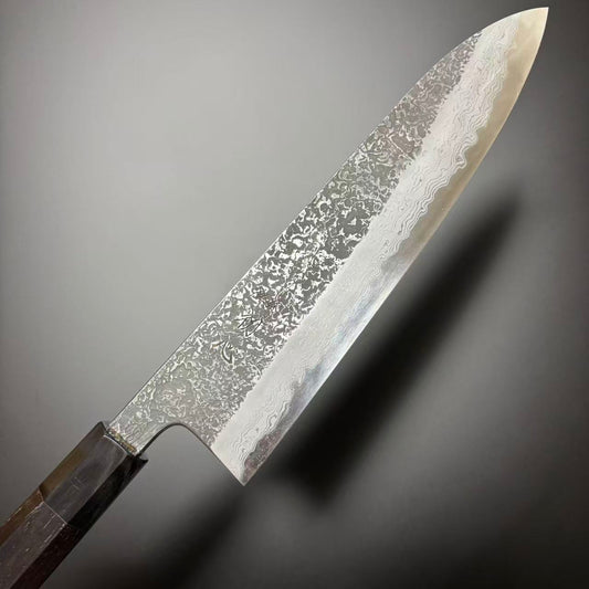 Gyuto Blue-1 Kurozome Damascus Ebony 240mm