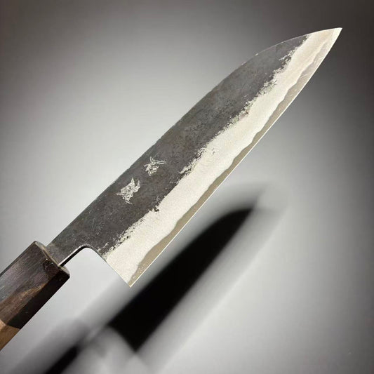 Santoku Super-Blue Kurouchi Walnut 165mm