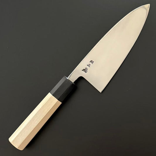 Left-Hand Deba Silver-3 Polished Walnut 150mm