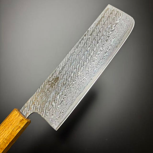Nakiri Silver-3 Tsuchime Damascus Oak 165mm