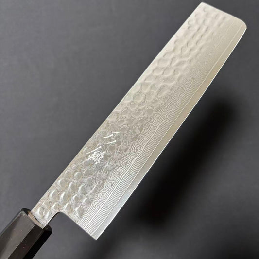 Nakiri VG10 Damascus Tsuchime Ebony 160mm