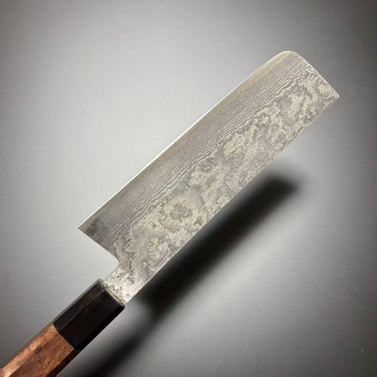 SHIGEKI TANAKA Nakiri SG2 Kurozome Damascus Walnut 170mm