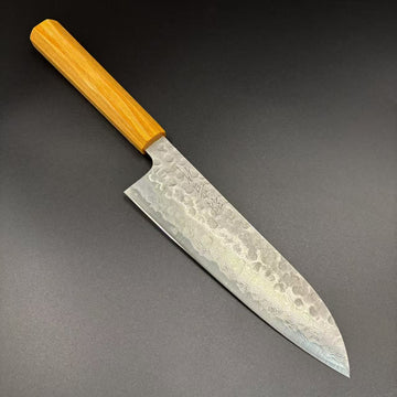 Santoku AUS-10 Tsuchime Damascus 180mm 2-Handle-Type