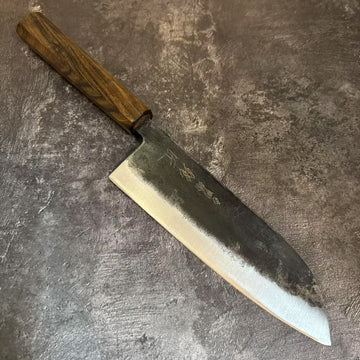 Santoku Blue-2 Kurouchi Rosewood 165mm
