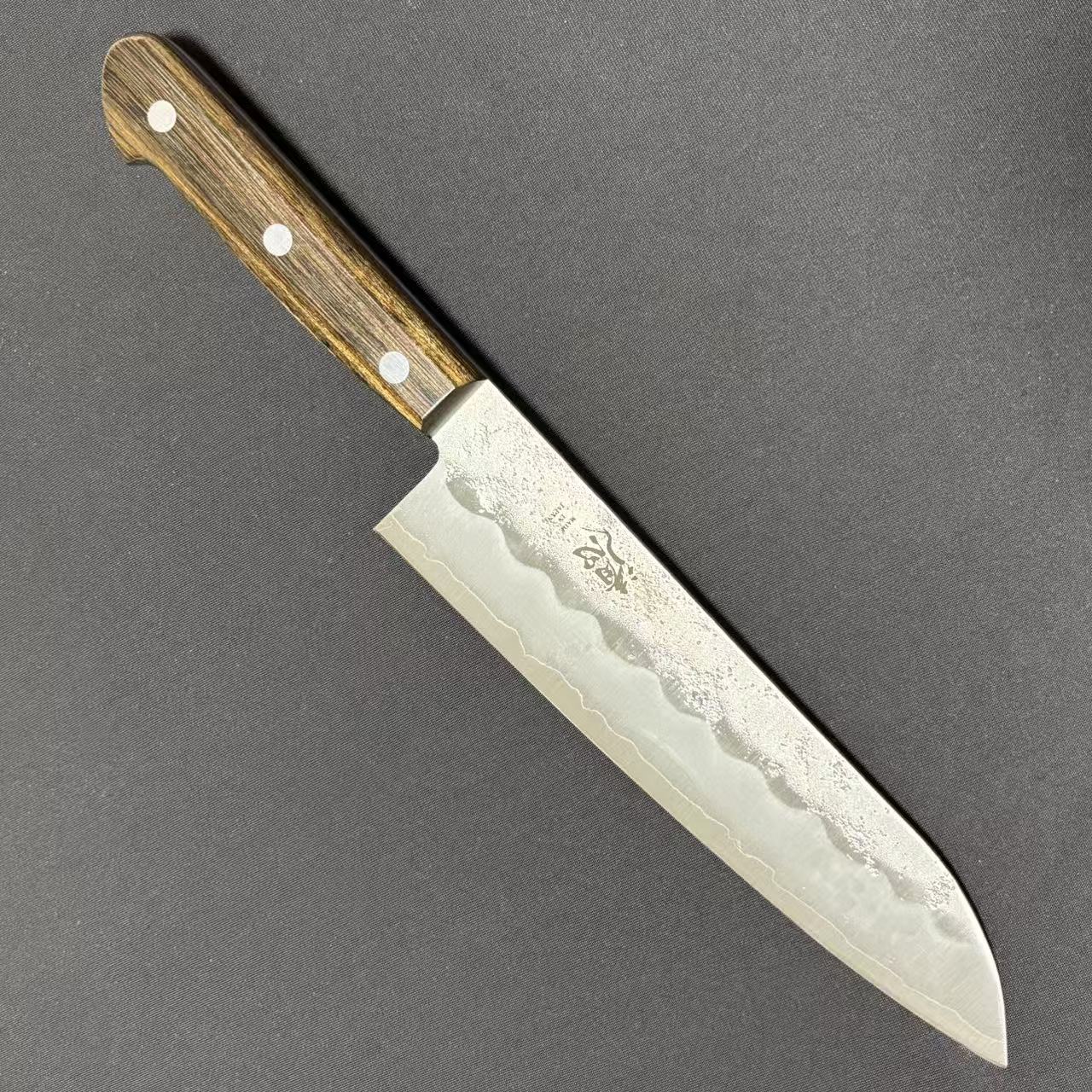 Santoku Silver-3 Nashiji Western 180mm
