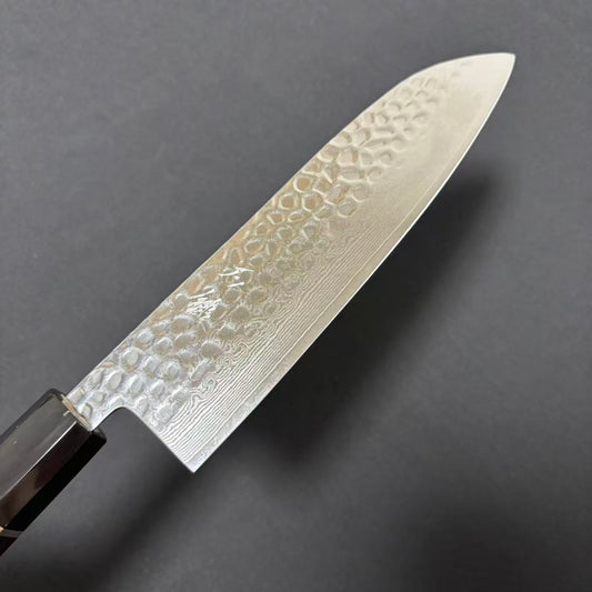 Santoku VG10 Damascus Tsuchime Ebony 170mm