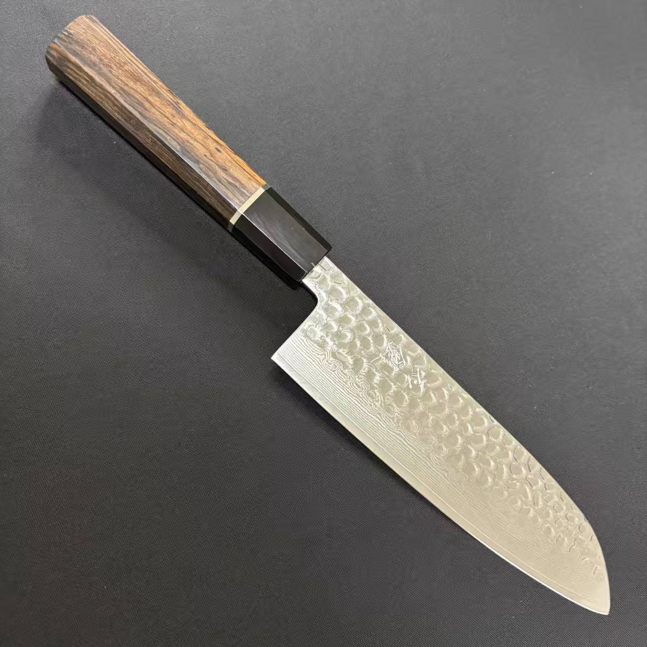 Santoku VG10 Damascus Tsuchime Ebony 170mm