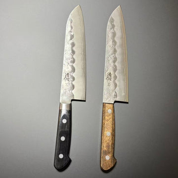 Santoku Silver-3 Nashiji Western 180mm 2-Handle-Type