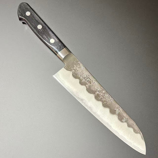 Santoku Silver-3 Nashiji Western 180mm 2-Handle-Type